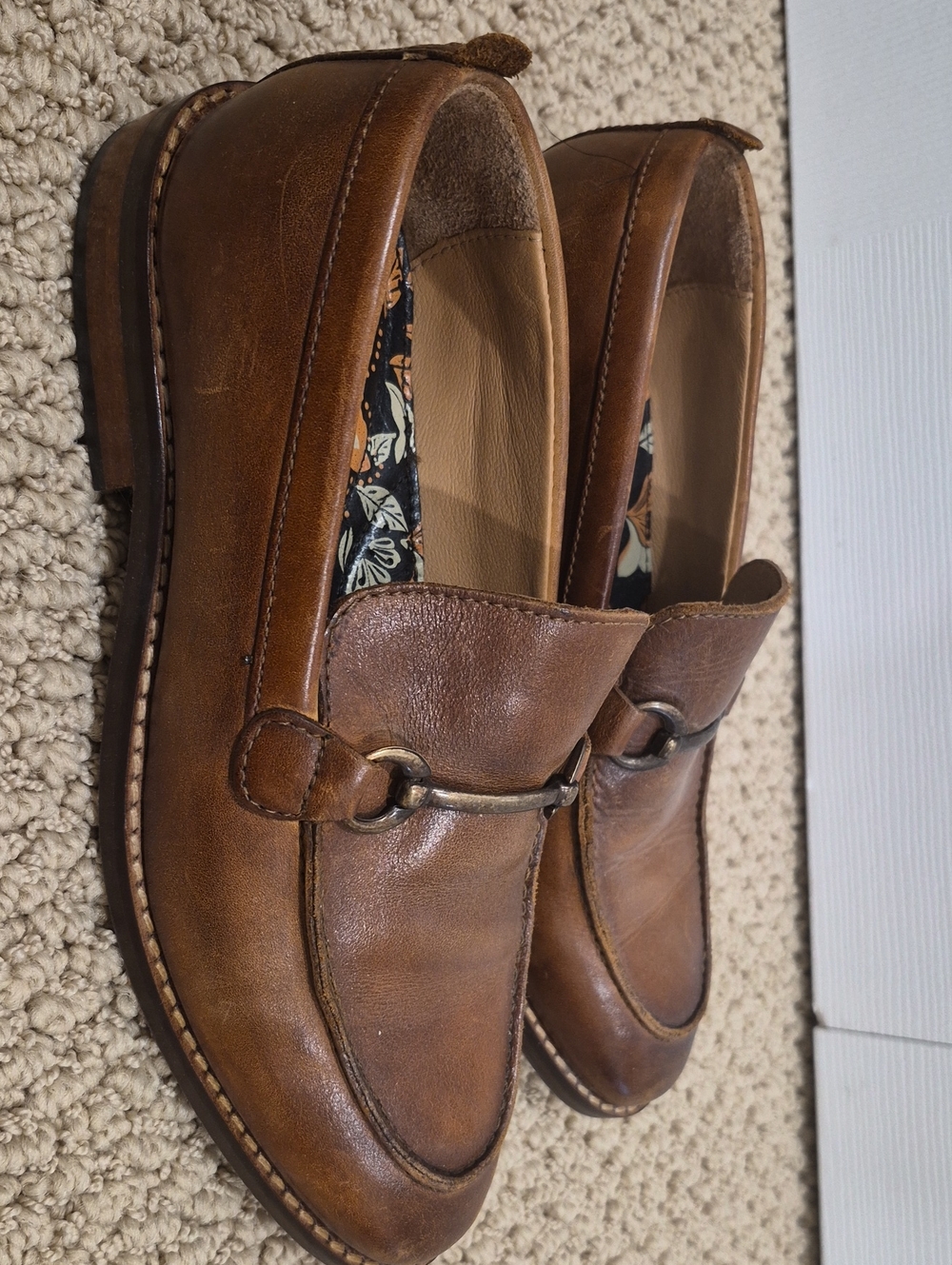 next Brown Leather Kids Dress Loafers with Bit Accent